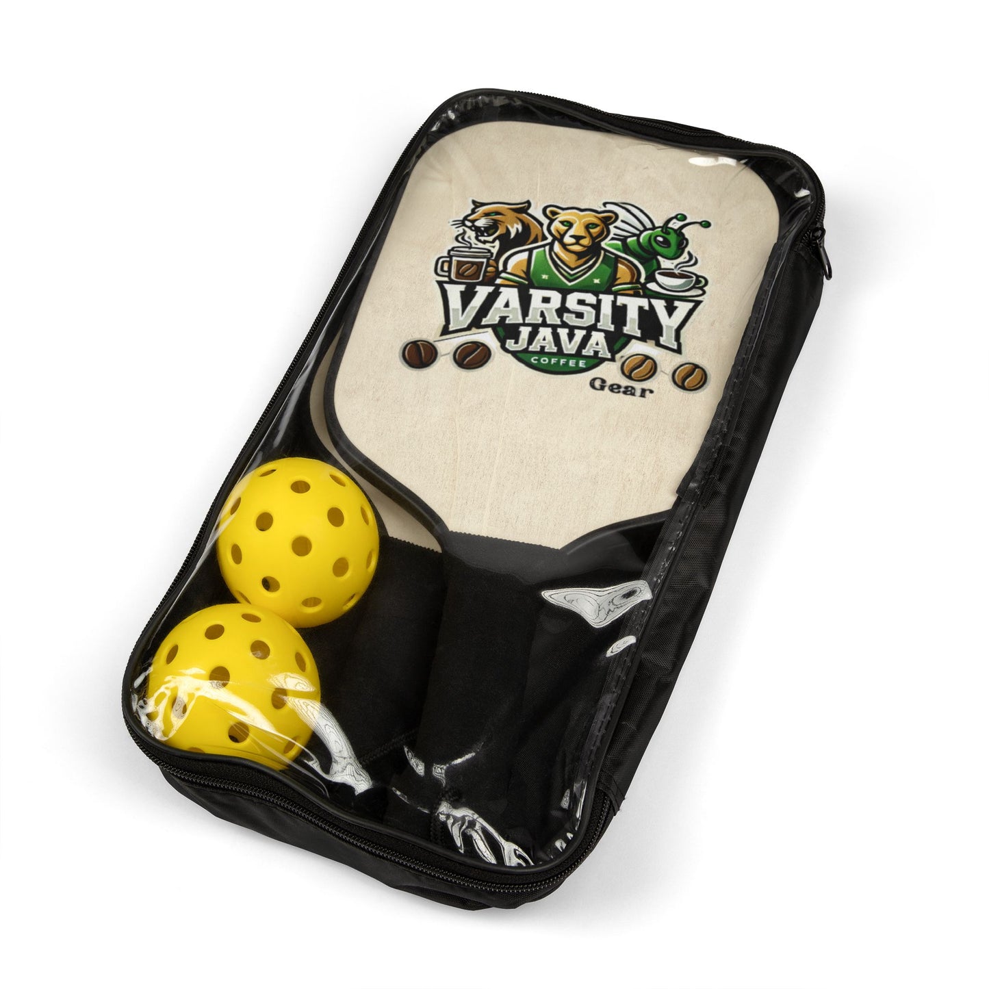 Pickleball Paddle Set, Fun Sports Gift for Pickleball Lovers, Unique Pickleball Gear, Varsity Java Design, Outdoor Game Essentials