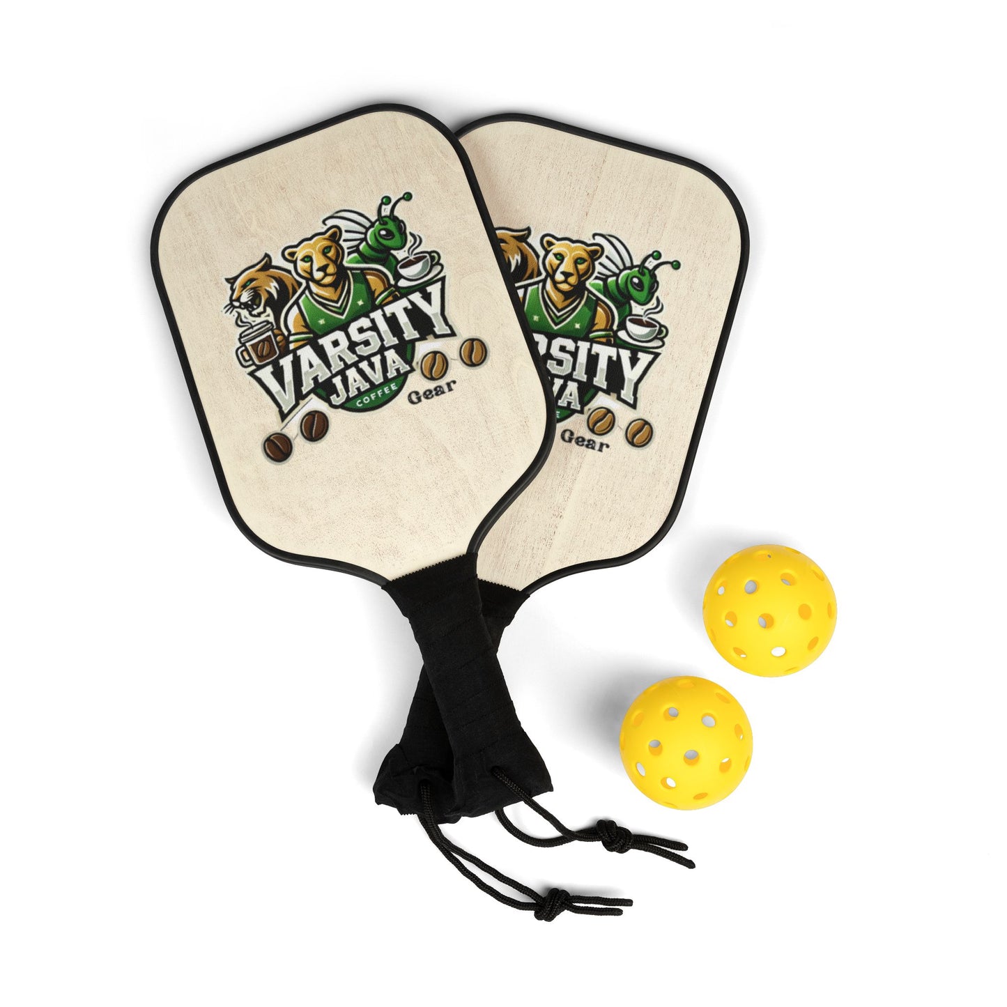 Pickleball Paddle Set, Fun Sports Gift for Pickleball Lovers, Unique Pickleball Gear, Varsity Java Design, Outdoor Game Essentials