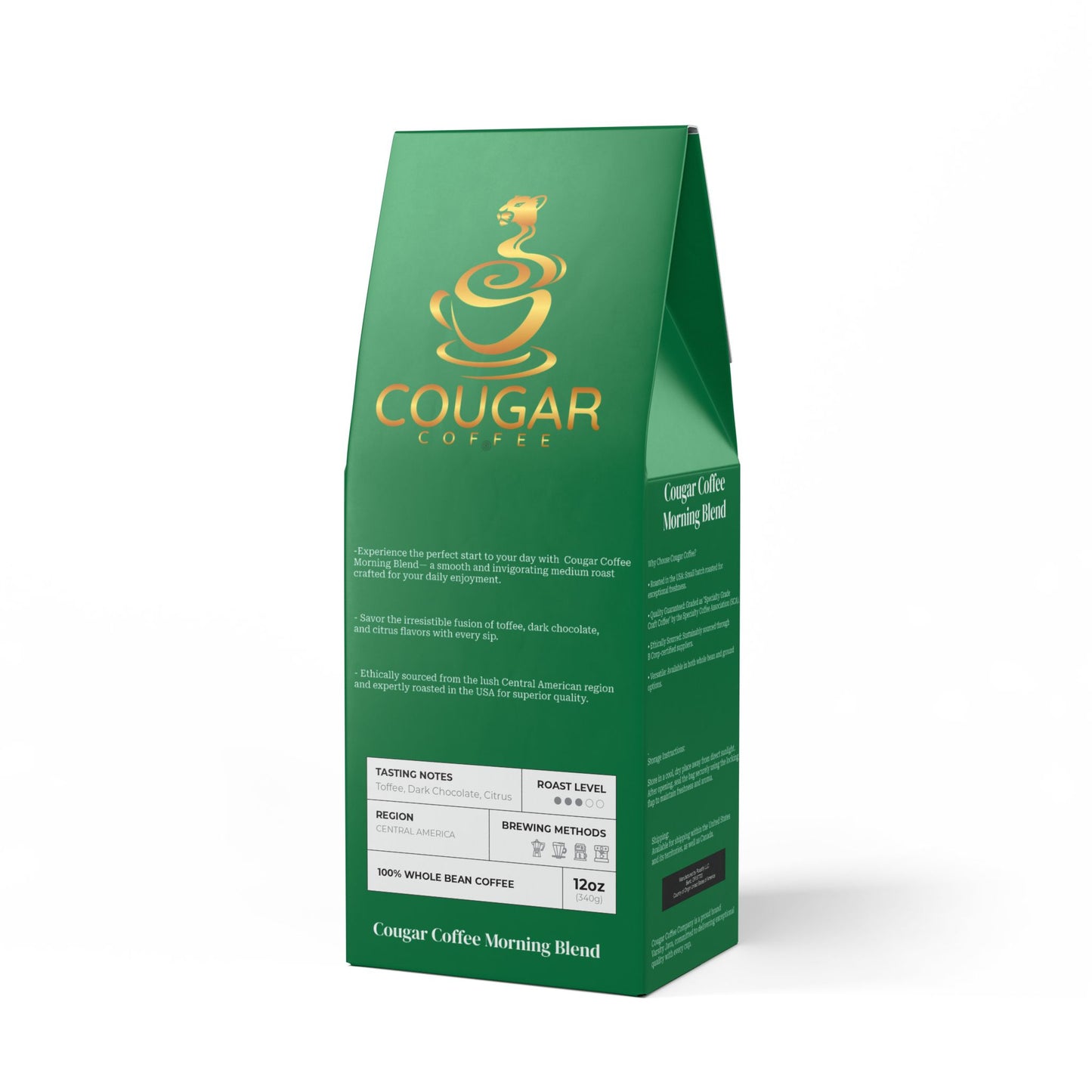 Cougar Coffee Morning Blend (Medium Roast) - Whole Bean